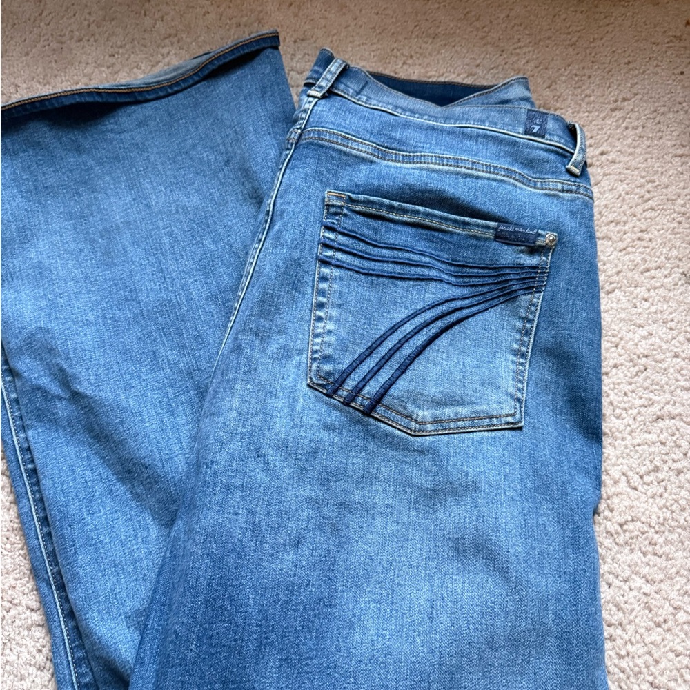 7 For All Mankind Medium Blue Flared Jeans